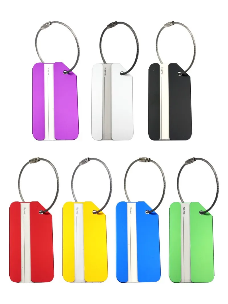 Custom Personalized Blank Aluminum Metal Luggage Tag Laser Cutting Black Anodized Metal Travel Luggage Tag