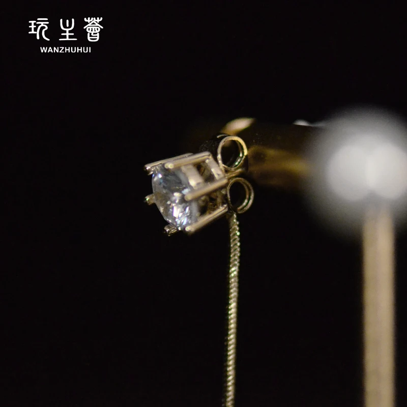 Оптовая цена 14K позолоченные Длинные Полоски имитация жемчуга Hao камень красивые серьги