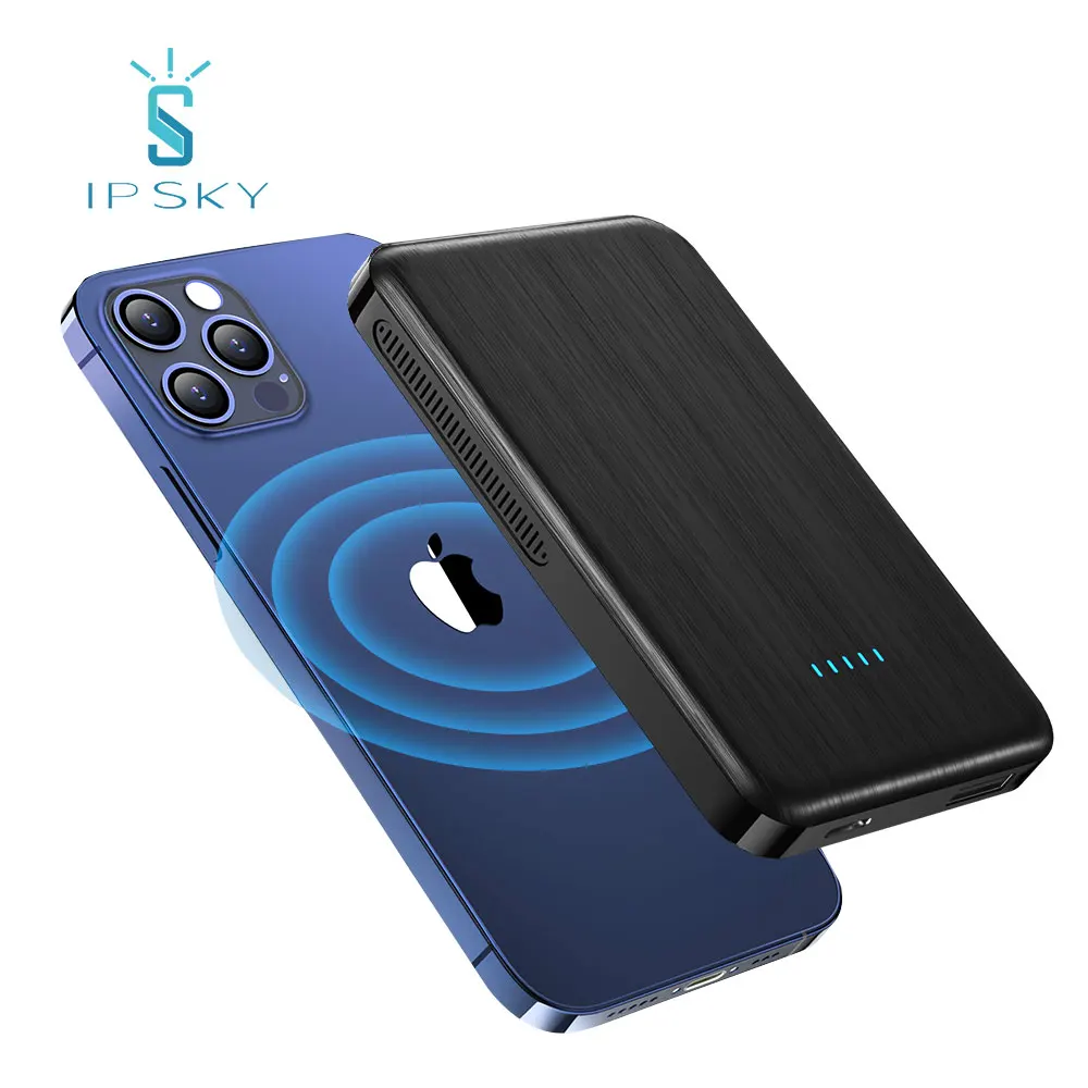 
High Quality IPSKY 10000mAh 20W Power Bank PD 15W Quick Charge Wireless Magnetic Ourdoor Travel power banks 