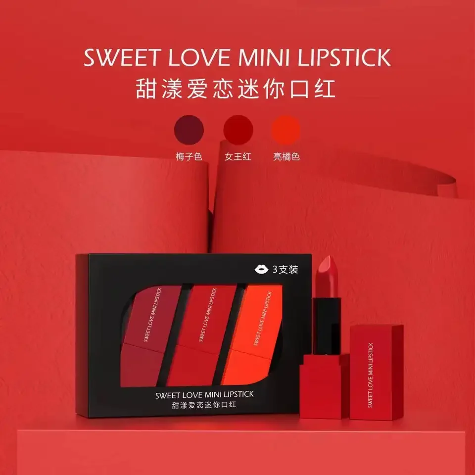 Cute Mini Sweet Love Vegan Matte Capsule Private Label Cream Lipstick Waterproof Makeup Cosmetic Easy To Carry Lipstick