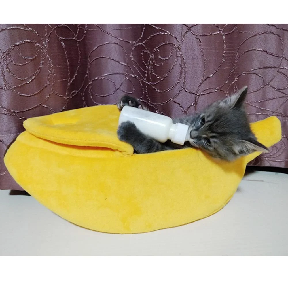 PS-2001, Banana Shape Pet Dog Cat Bed House Cushion Basket Warm Portable Dog Cat Bed Toys With More Size S/M/L/XL