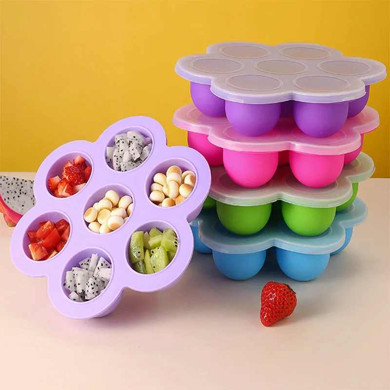 Top selling LFGB standard round shape silicone hockey puck mold with plastic cover