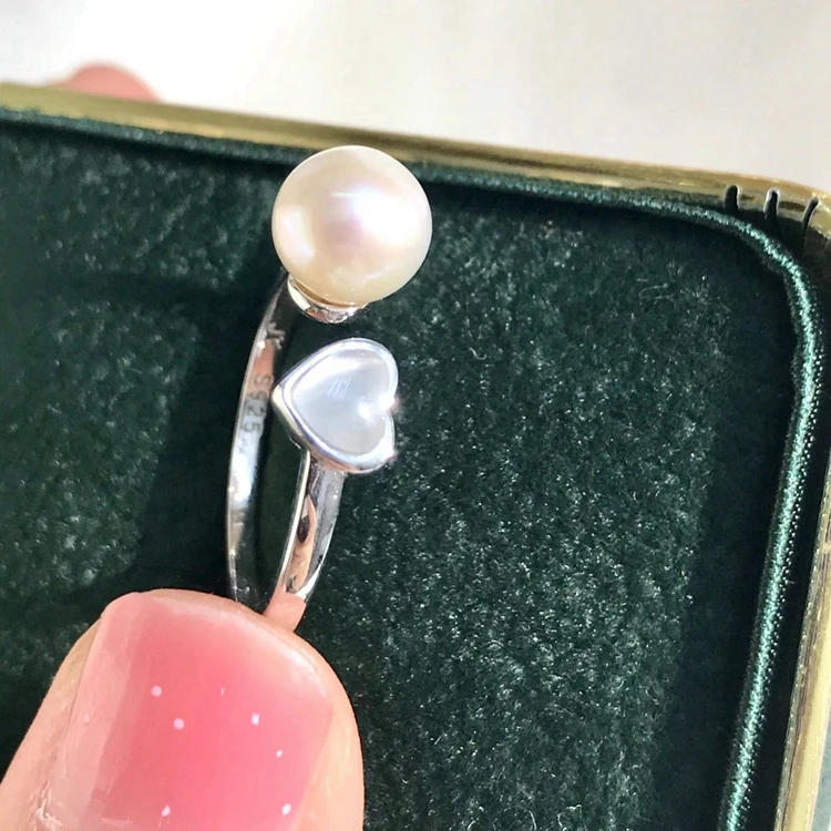 R1054 Wholesale perfect 925 sterling silver pearl ring settings jewelry finding latest freshwater pearl ring designs for women