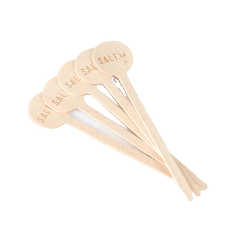 Custom Logo Printed Disposable Wooden Coffee Stick High Quality Tea Filter for Home Use Matched with Coffee Cup Lids Box Packed