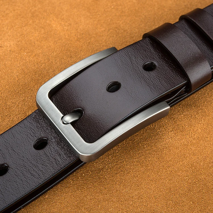 Factory Wholesale Low MOQ  Italian designer full graingeniune  leather Cowhide Genuine Leather Custom Men Pin Buckle Belt