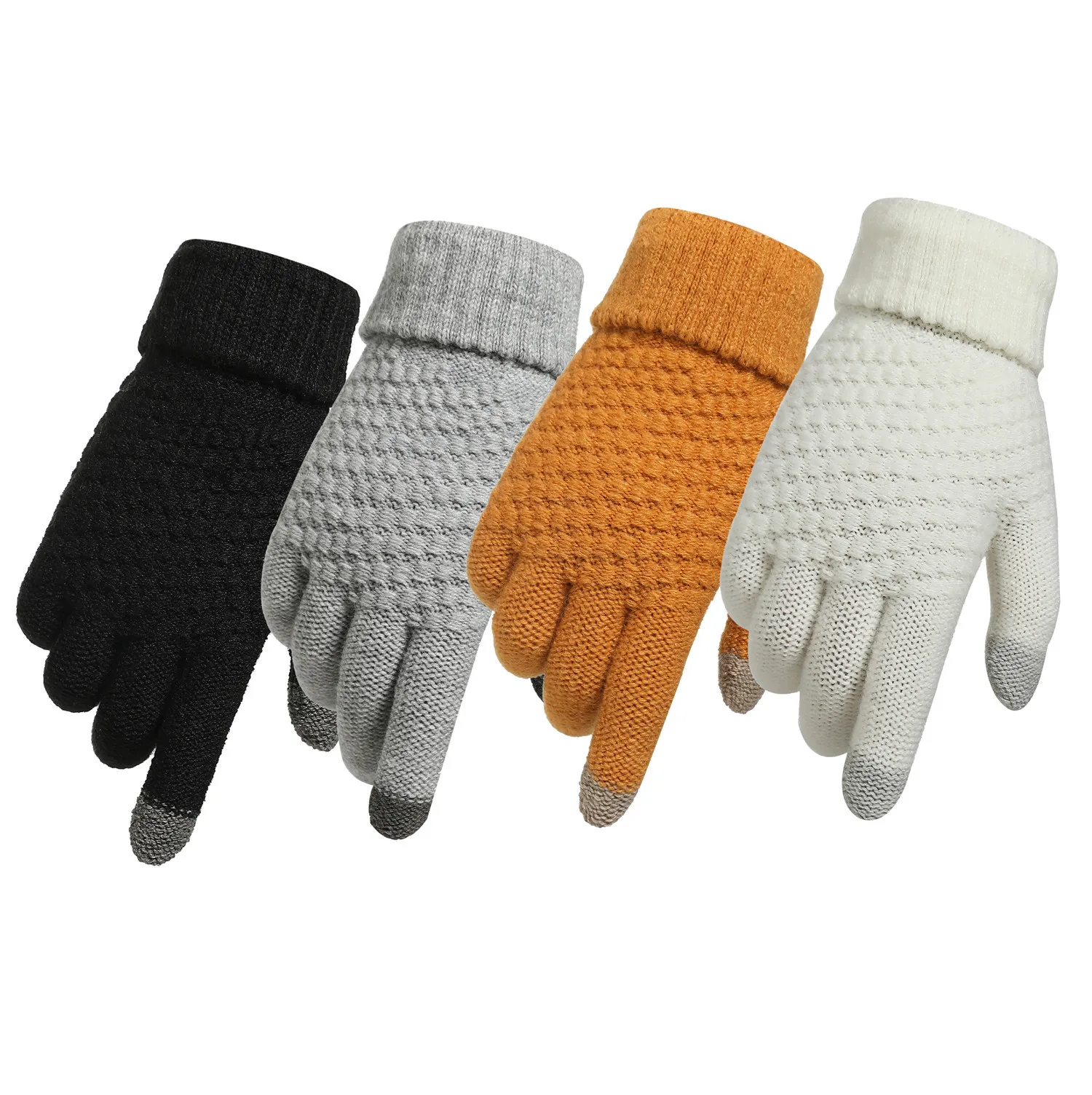 Customized Woman Screen Touch Glove Thicken Fashion Winter Warm Knitted Glove