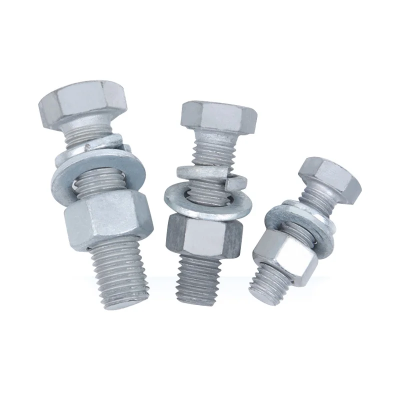 bolt and nut/ Custom fastener carbon steel HDG Hex Bolt Nut and Washer DIN933 DIN931 Hex Bolt Nut And Washer hot dip galvanized