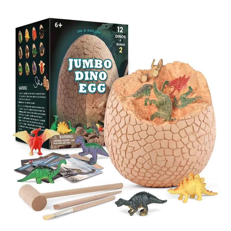 Educational Dinosaur Toys Easter Gifts  Activity dinosaur digging toys jumbo dino egg dig kits for kids for Boys & Girls