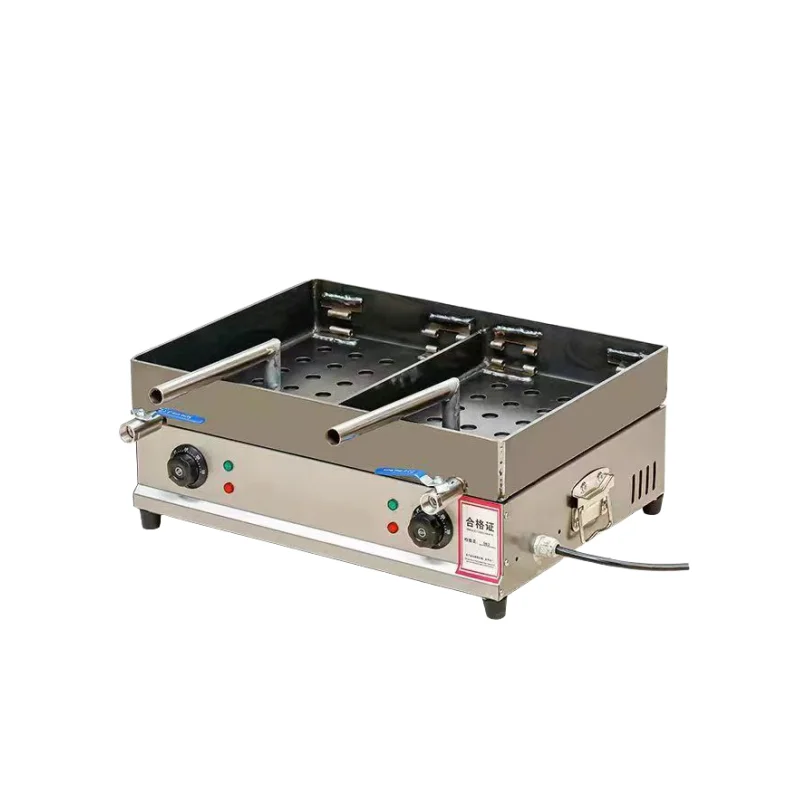 Restaurant equipment 2-in-1 electric grill with steak and deep fryer