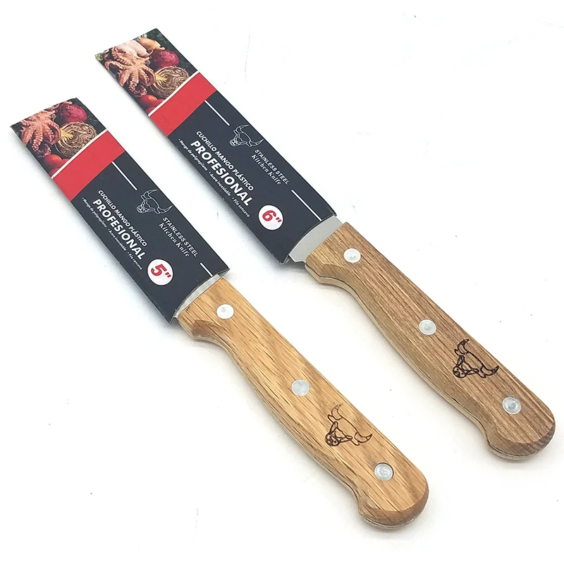 
Factory direct stainless steel kitchen knife kitchen knife with wooden handle 6 inch meat knife 