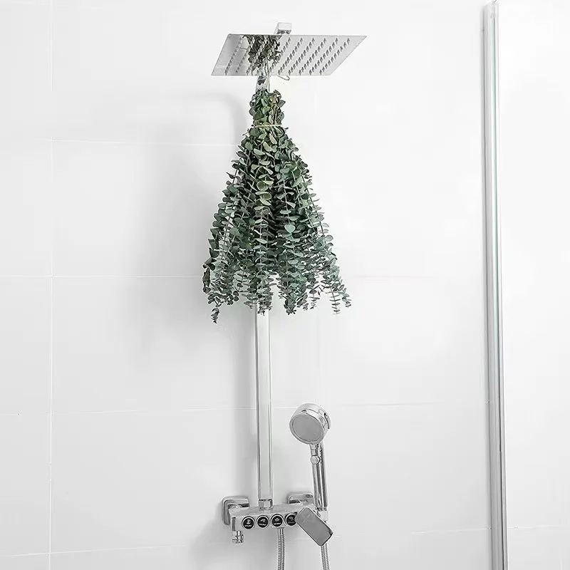 17' Natural Dried Eucalyptus Leaves Hanging Fragrance Real Plant Preserved Eucalyptus Stems For Shower Home