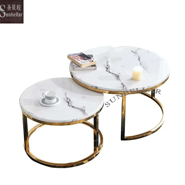 marble center table design modern living room furniture gold steel coffee table round marble top tea table