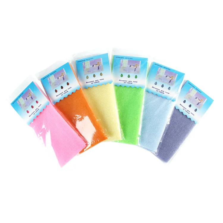 Russia Best-Selling Quick-Dry Nylon Towel Exfoliating Body Scrub Cloth Sponge Brush Skin Light Belt Shower Sauna Bath Washcloth