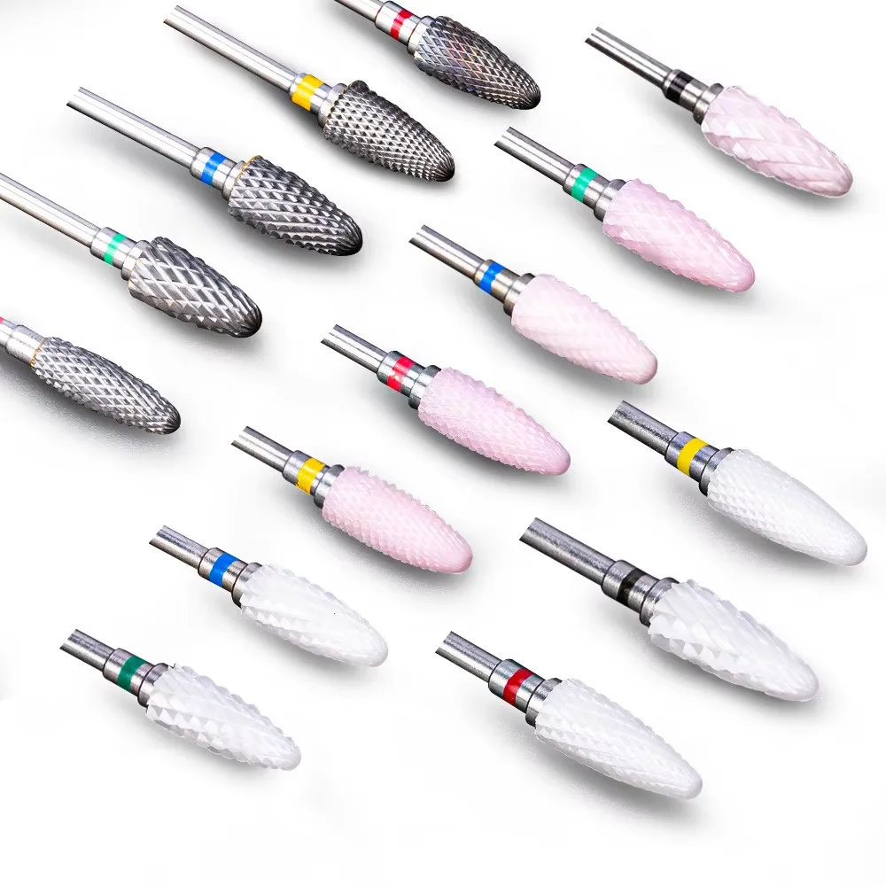 BEAUTY HEART Ceramic Nail Drill Bit Supplies Manicure Pedicure Tool Carving Burrs Ceramic Crown Cuticle For Manicure Polishing