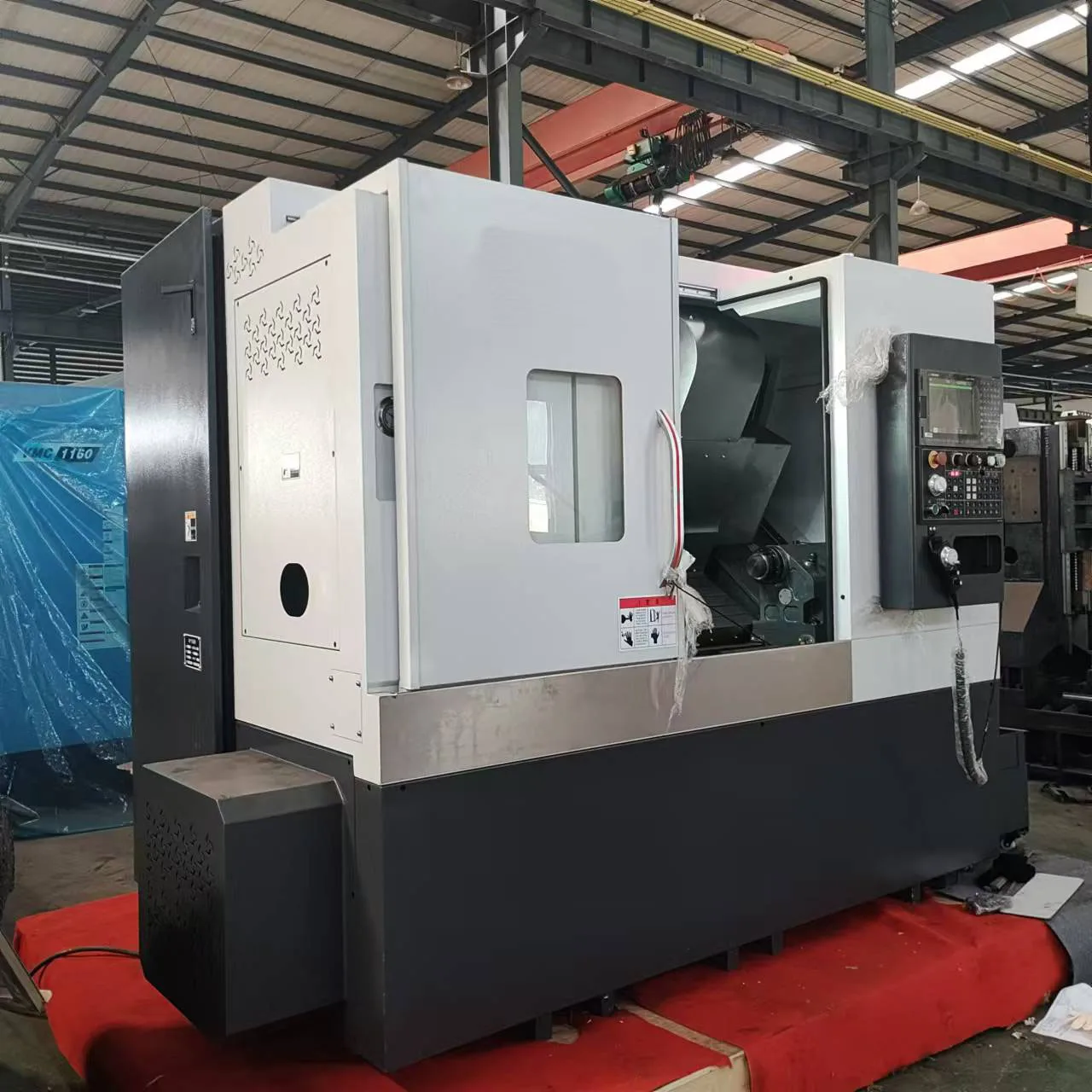 Slant rail CNC lathe TCK500, hydraulic chuck, hydraulic turret, Fanuc operating system,3spindle cnc lathe Cnc Turning Center