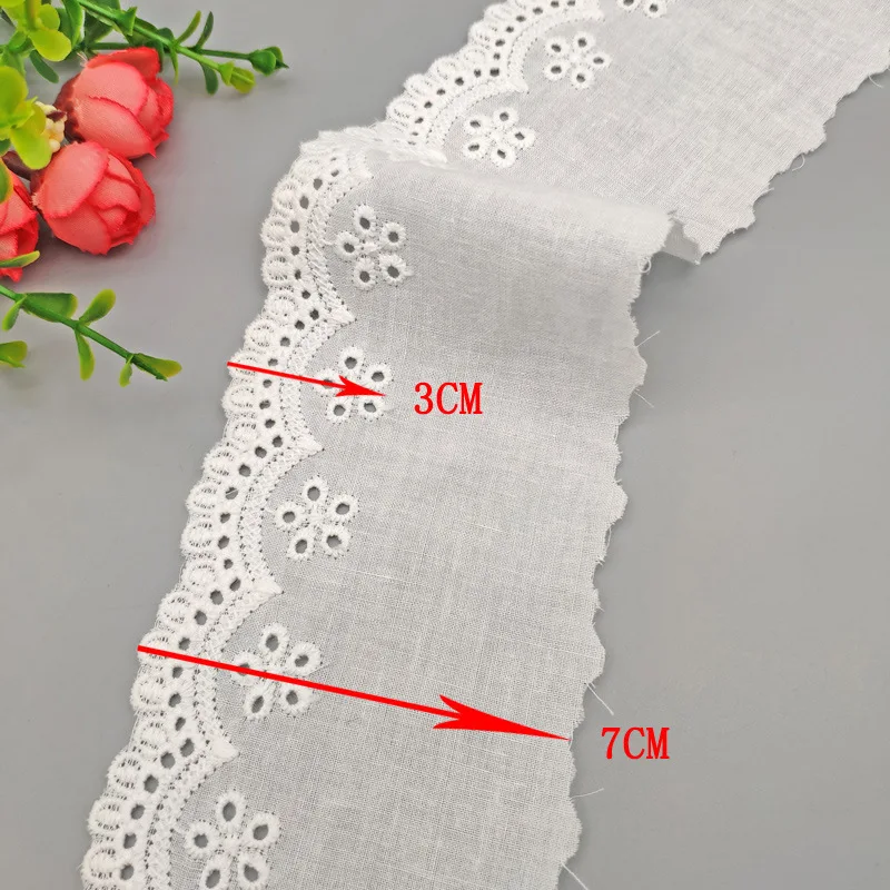 wholesale white Cotton Embroidery Lace Trim water soluble milk lace For Dress Skirt Neckline Bedding Decoration Accessories