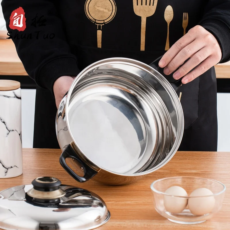 
12-piece set magnetic single bottom electric induction stockpot nonstick stainless steel Cookware Sets 