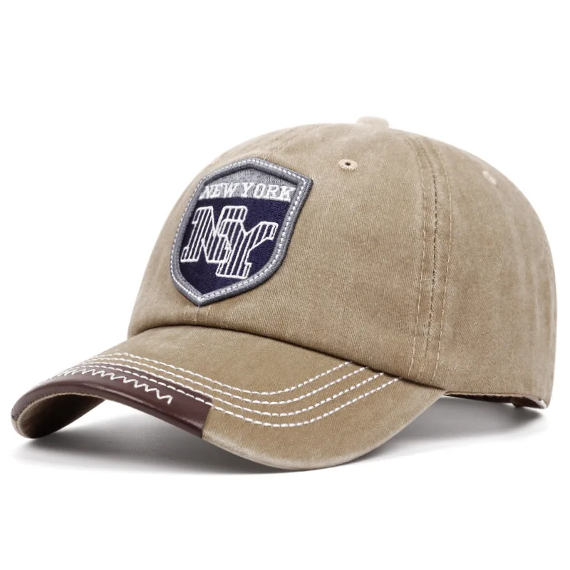 Wholesale Custom Logo Adjustable Baseball Cap Hat Women Men Solid American New York Logo Dad Cap Sun Baseball Hat