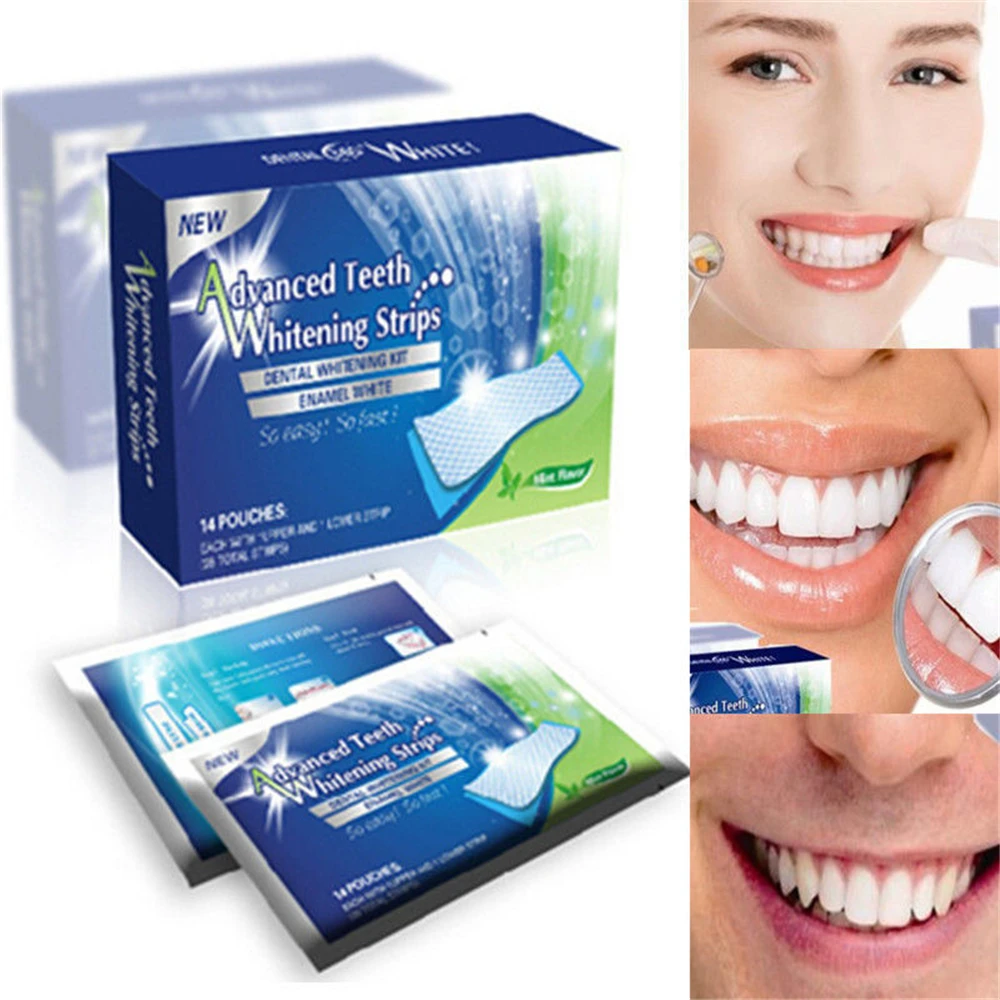 Private Label Teeth Whitening Strips Dental White Strips for Home Use Tooth Bleaching Strips