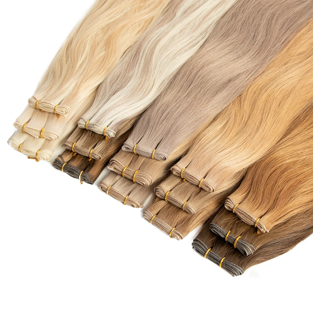 Raw Virgin Double Drawn European Genius Hair Extensions Thin Invisible No Return Hair Genius Weft