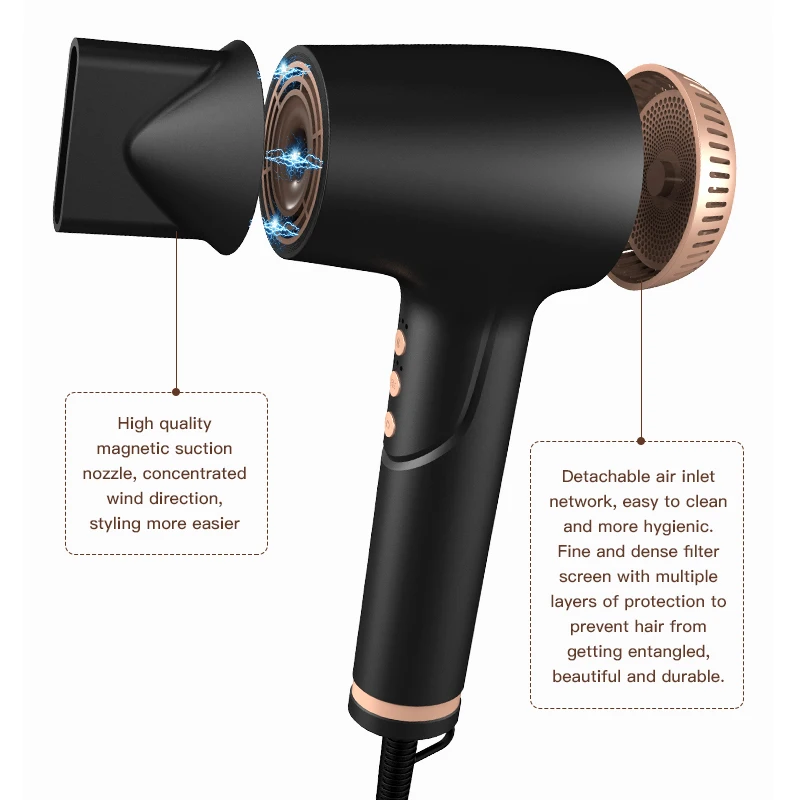 New Product Ideas Cold and Hot Airflow Blow Dryer Mini Professional High Speed Hair Styling Dryer Electric Custom Plastic 1500W