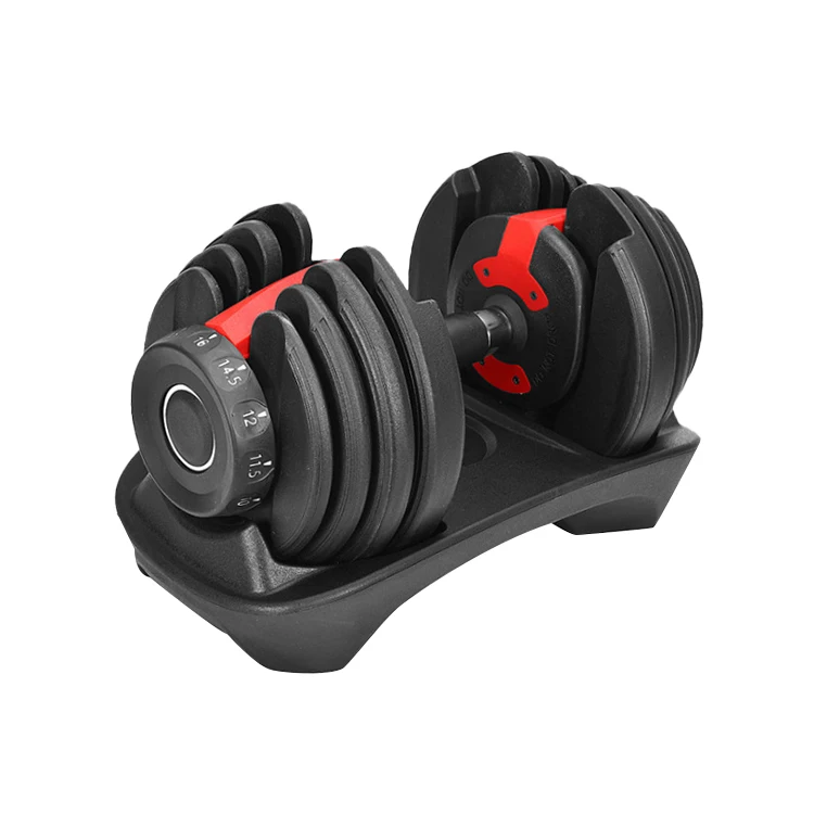16 кг/35 фунтов набор регулируемых гантелей с противоскользящей металлической ручкой быстрая регулировка веса для всего тела тренировки фитнеса