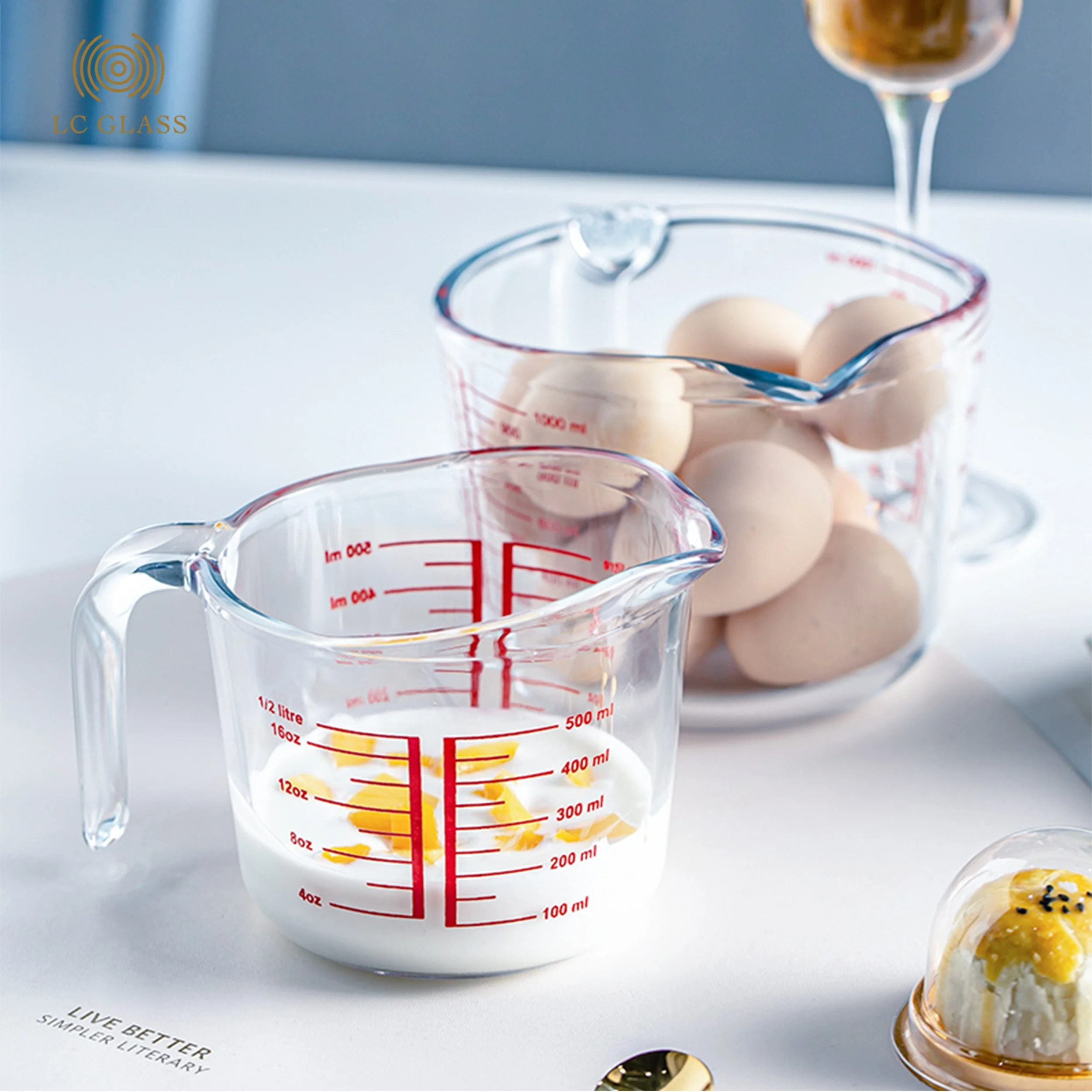 Graduated glass measuring cup & measuring cups glass