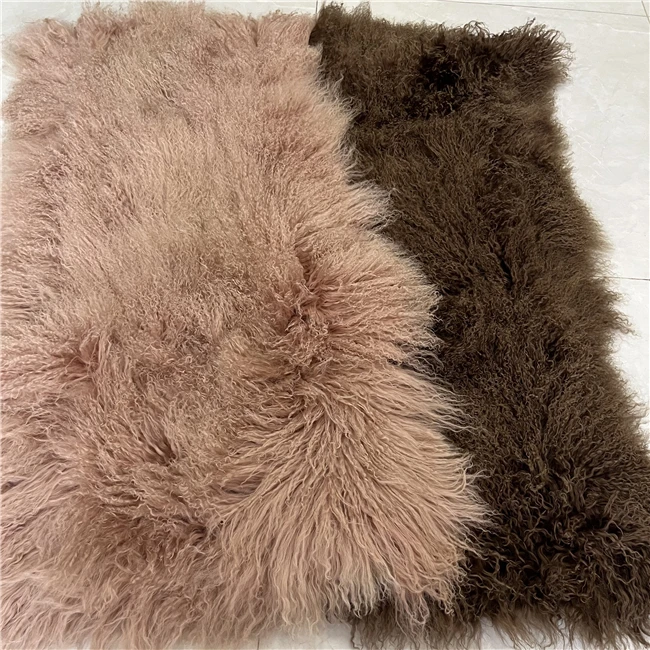 Длинные волосы Тибетский мех монгольский ягненка меховое одеяло