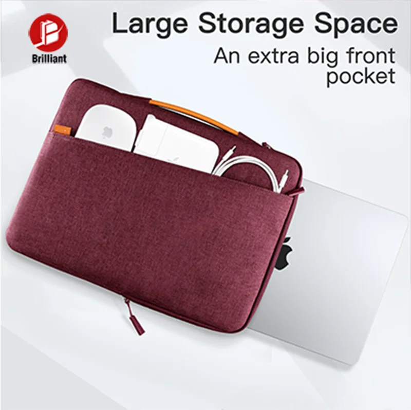 13-16 Inch Laptop Sleeve Waterproof Briefcase with Portable Handle Accessory Pocket Protective Notebook Bag For MacBook Air/Pro