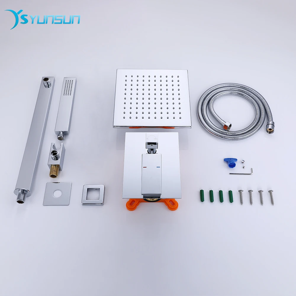 Настенный смеситель для душа, латунный кран для ванной комнаты, скрытый душ