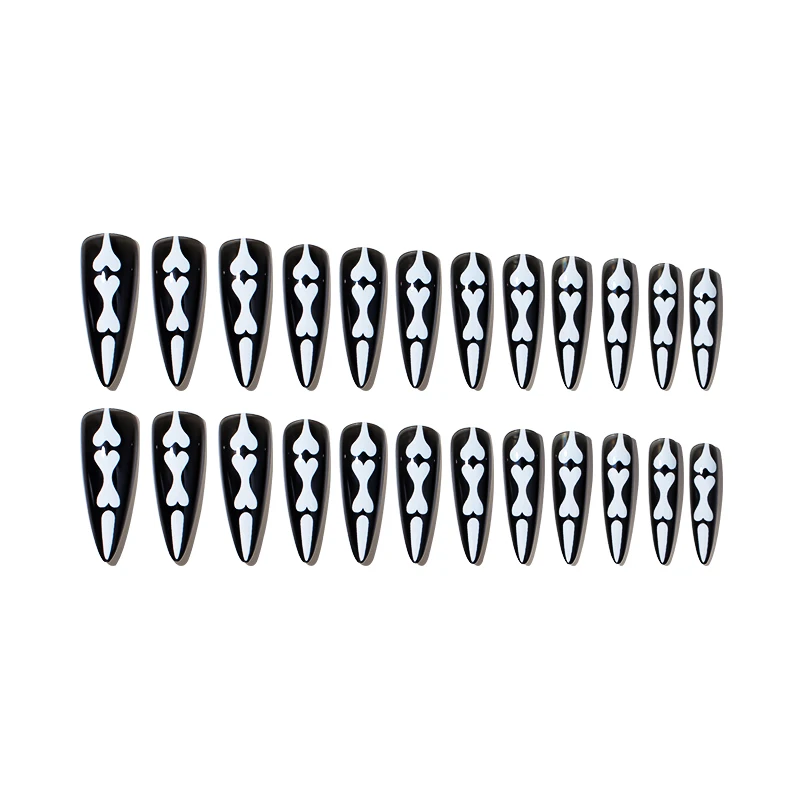 Reusable Press on Nails Gel Manicure Hand Painted Pressons Handmade Halloween Faux Nails Long Nail Tips