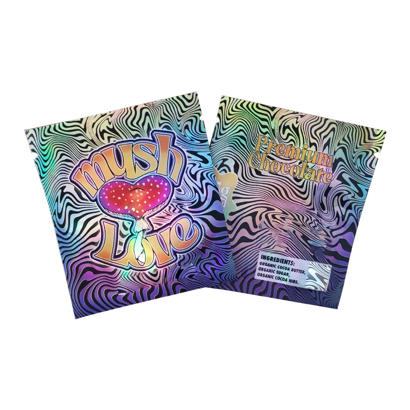 Custom 3 Side Seal Nut Snack Sachet Aluminum Foil Cigar Tobacco Pack Smell Proof Ziplock Packaging Mylar Bag