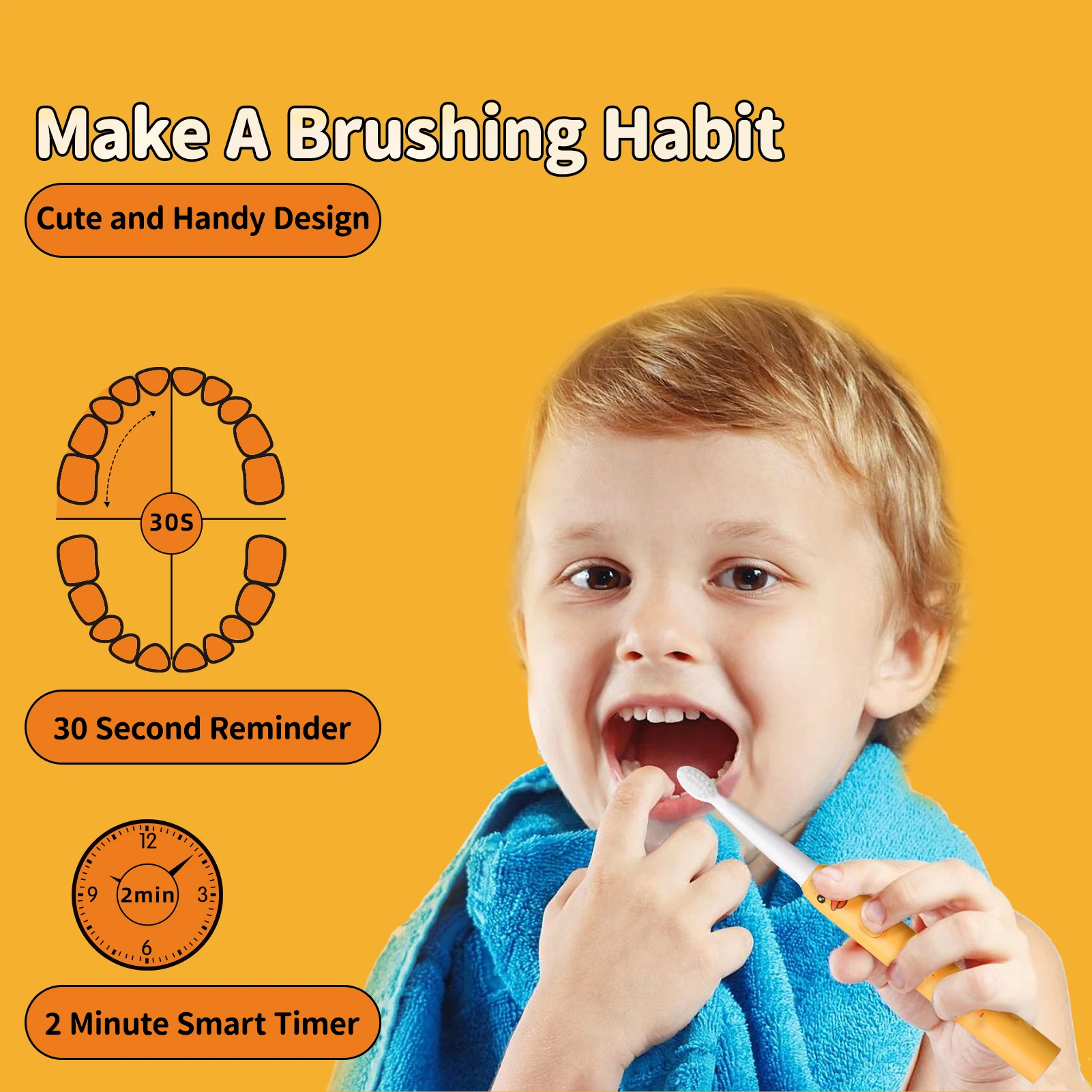 Hot Selling Cartoon Cute kids toothbrush electric Europe US child electric toothbrush
