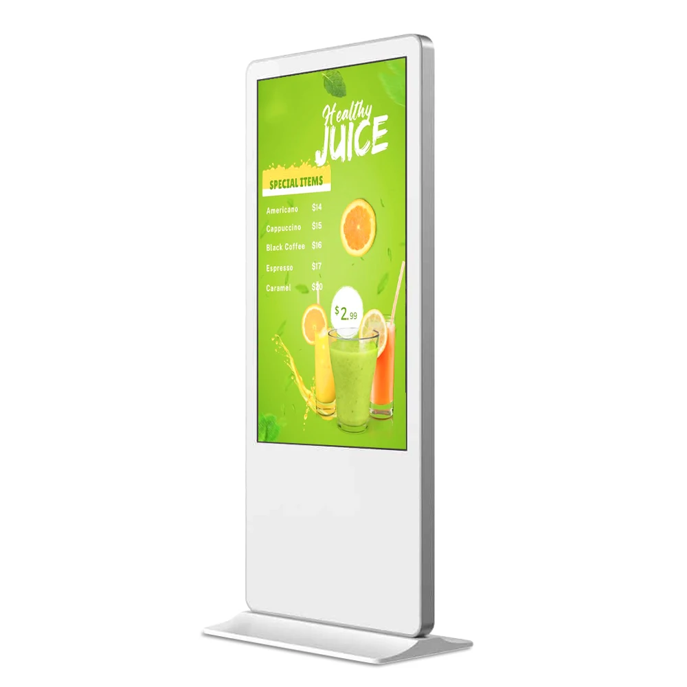 Freestanding 43 49 55 65 inch Digital Touch Screen Kiosk 24/7 commercial display Android media player Indoor LCD digital poster
