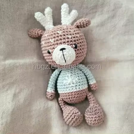 Custom Knitted Amigurumi Unicorn Angel Horse Bear Elephant Dinosaur Rabbit Animal Toys Cute Handmade Doll Crochet Bunny Toys