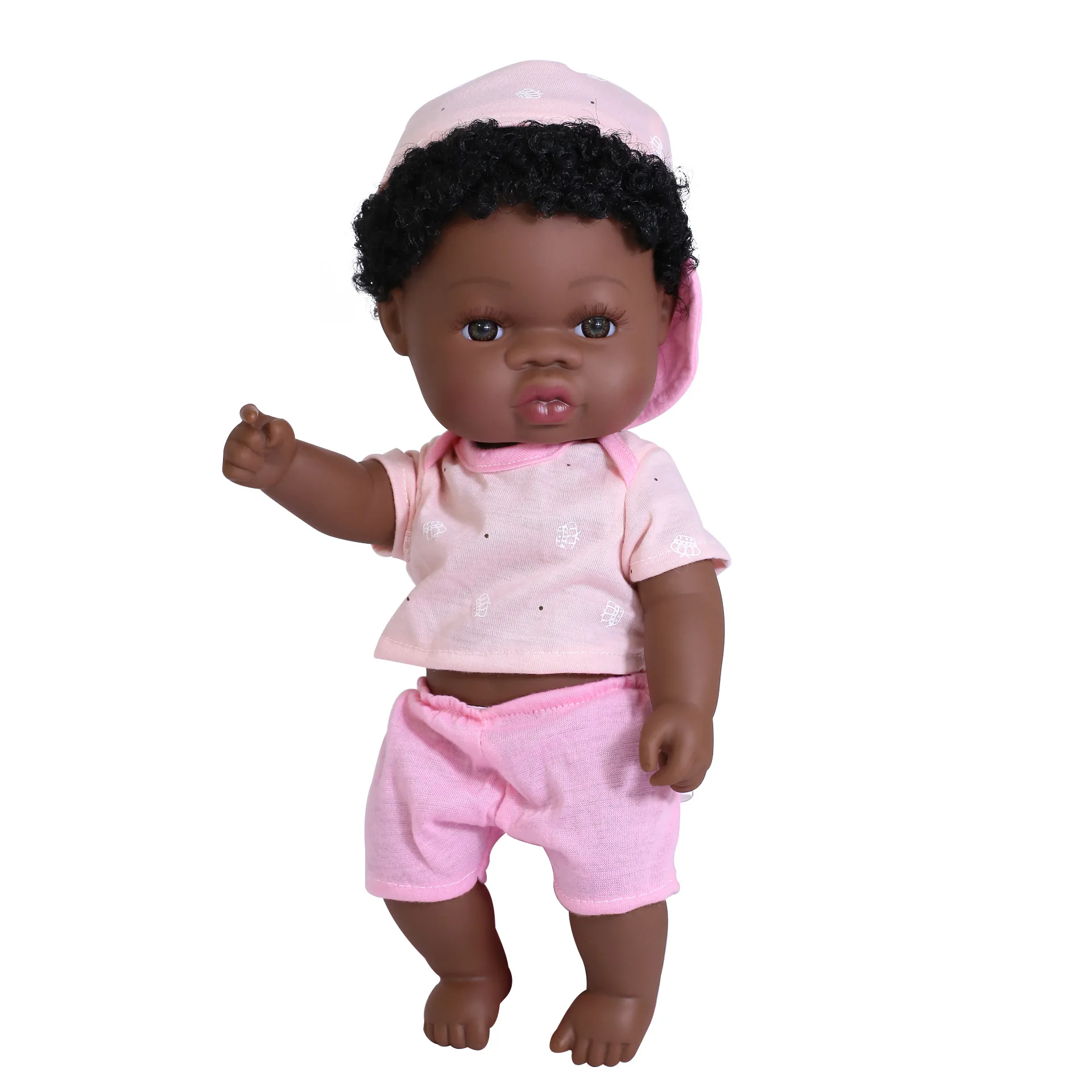 China Cheap Black Girl Boy Reborn Doll 33cm Kids Gift