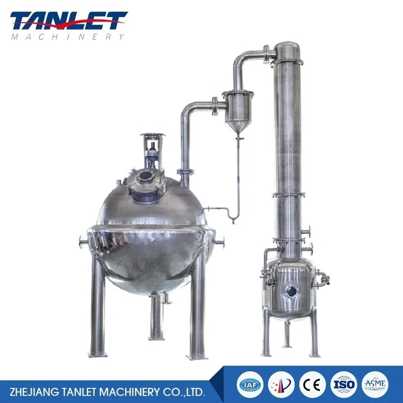 Stainless steel triple effect evaporator  vacuum evaporator machine
