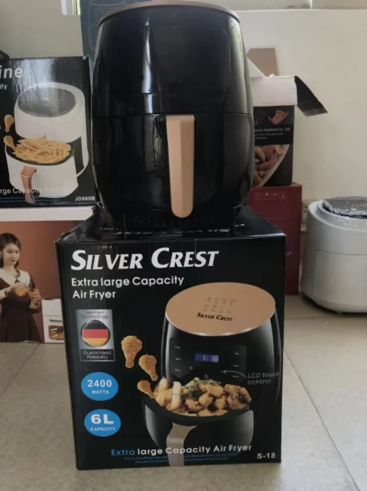 High Quality 6L Multi-Functional Smart Air Fryer Oven Dual Digital Power Displaying Factory Wholesale 220-240V