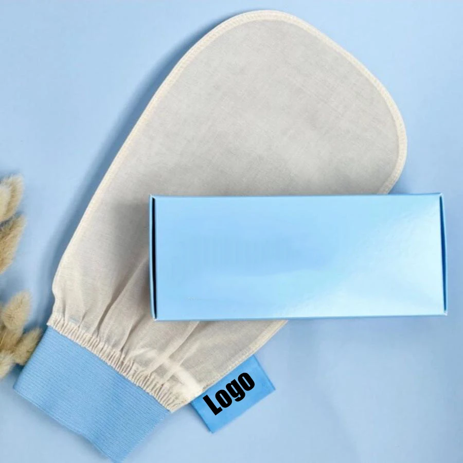 Wholesale Customized Silk Exfoliating Glove Turkish 100% Raw Silk Bath Gloves Exfoliating