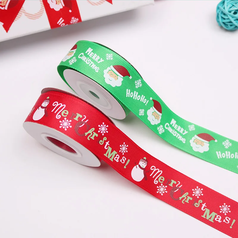 25 мм лента с цифровой печатью с рождественским рисунком, корсажная лента, украшение с логотипом на заказ