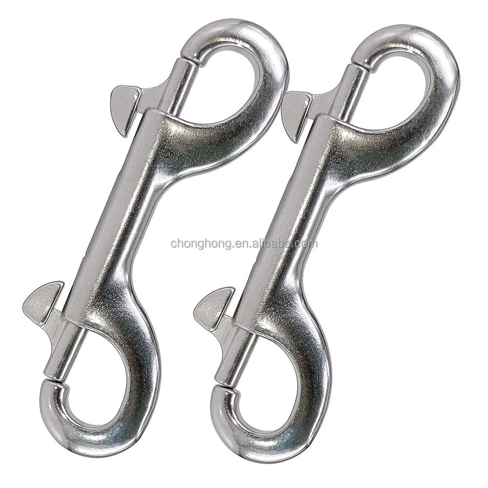 Double Ended Bolt Snap Hook Double End Trigger Snaps Metal Clips 3-1/2 in 316 Stainless Steel Snap Hook