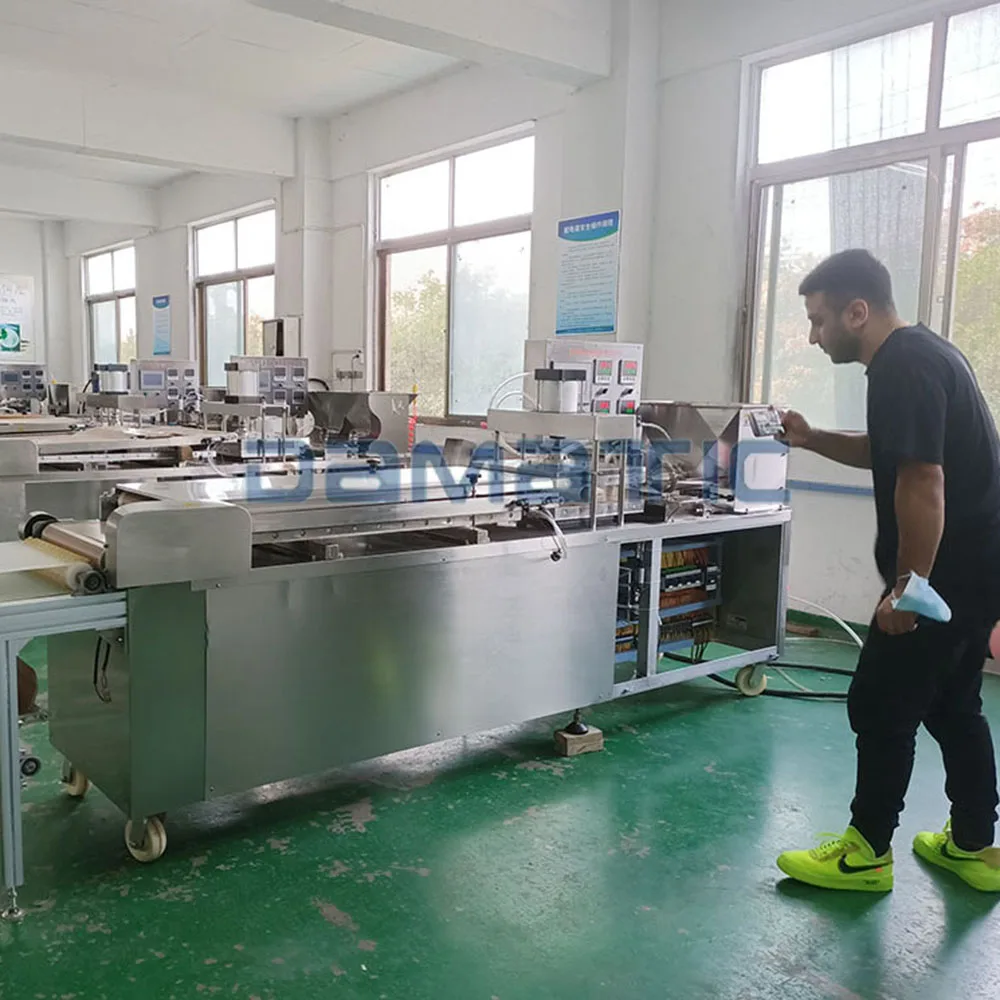 Fully automatic flour tortilla cutter press maker machine