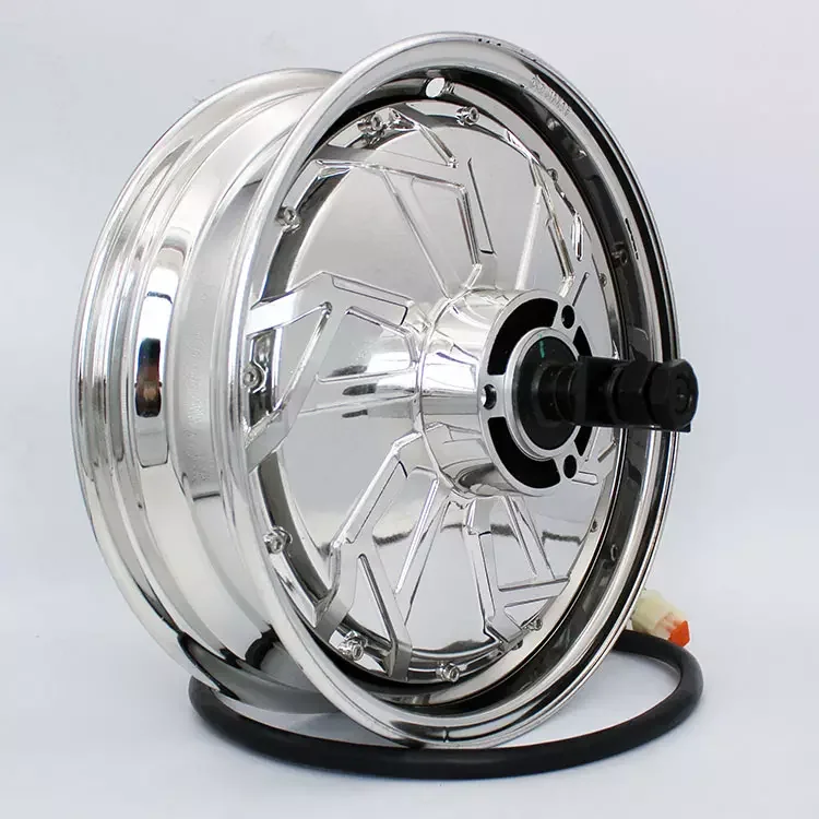 Brushless DC motor Qsmotor 12 inch 2000W electric motorcycle scooter  reinforced double Hall silver plated