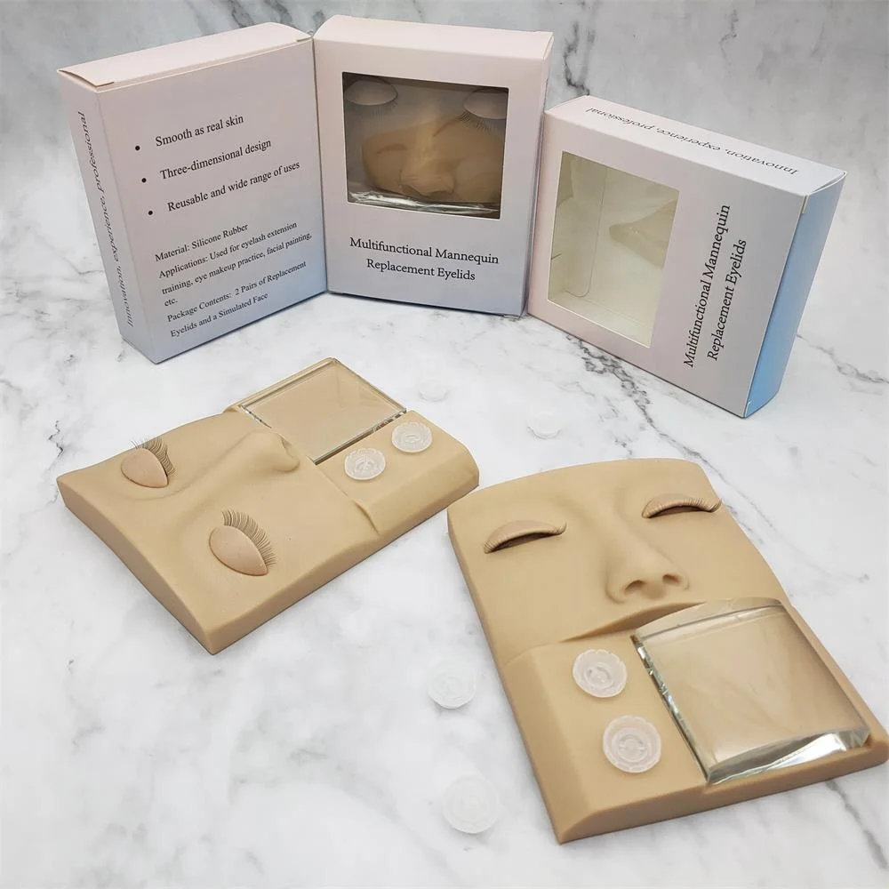 Mannequin head Removable Eyelids Silicone Replacement Eyelids for Lash Extensions Training