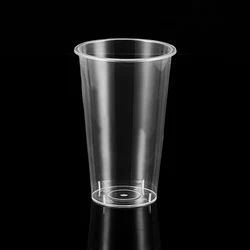 China Factory Custom logo Bubble tea cup 16 oz 500ml 24oz 700ml Custom U Shape plastic cup with lid Thick hard milk tea boba cup