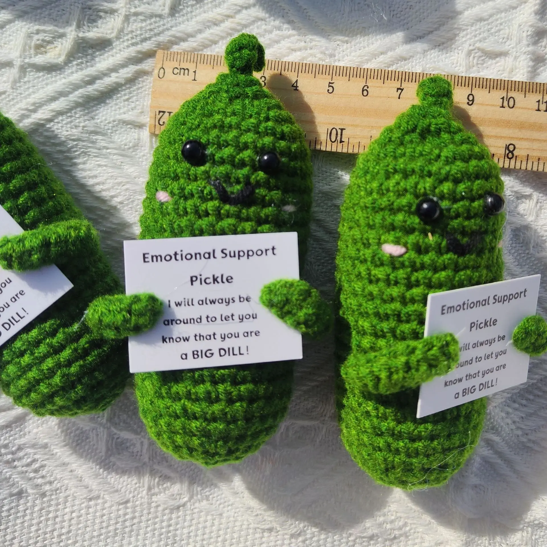 Funny Handmade Emotional Support Pickled Cucumber Gift Cute Crochet Christmas Pickle Knitting Doll Reduce Pressure Pickle Toy