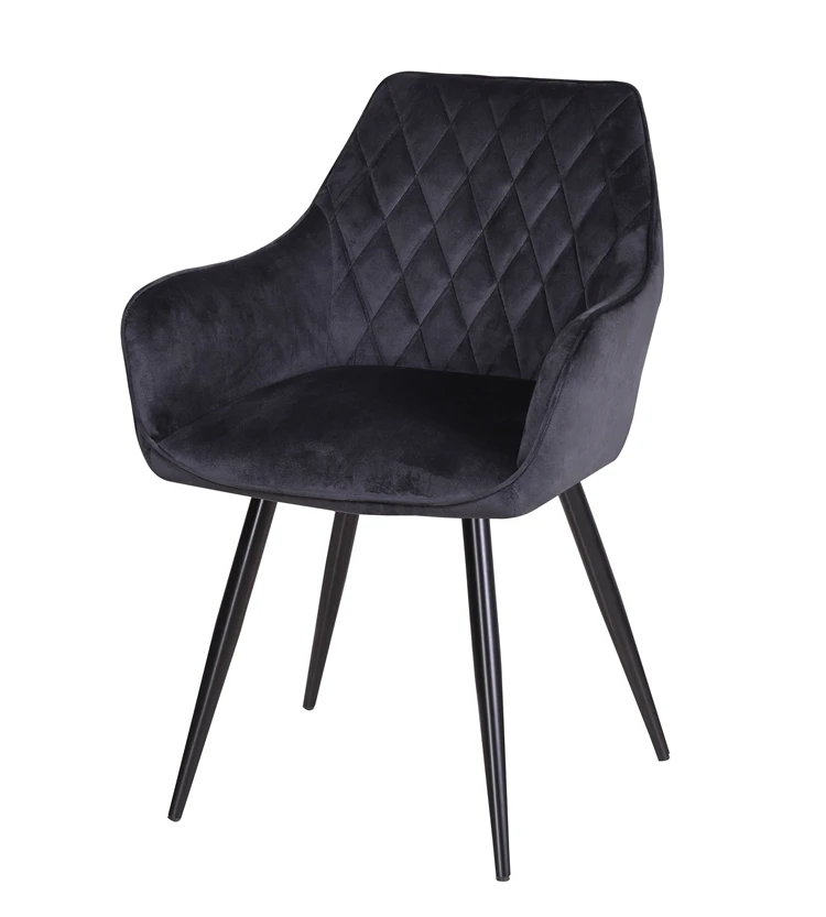 Free Sample Wholesale Design Room Furniture Nordic Velvet Modern Luxury Pink Upholstered Italian Dining Chair With Arms