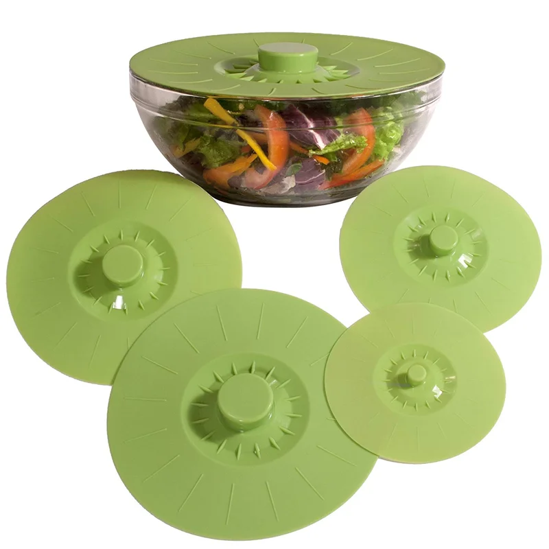 4 piece set Food Grade Universal Reusable bowl cover Flexible Silicone Pot Cover Lid sets