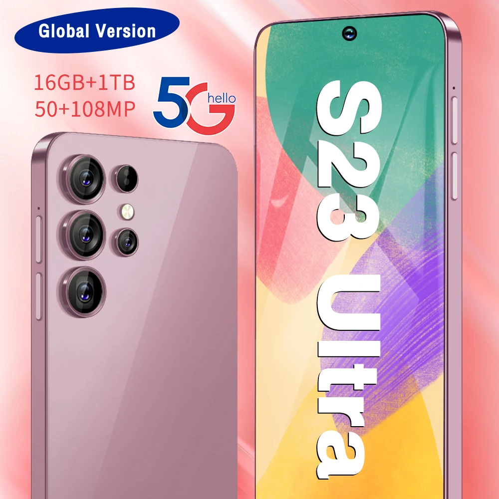 The original new S23Ultra supports OTG function 7.3 inch HD full screen phone with beauty camera multilingual WIFI GPS FM