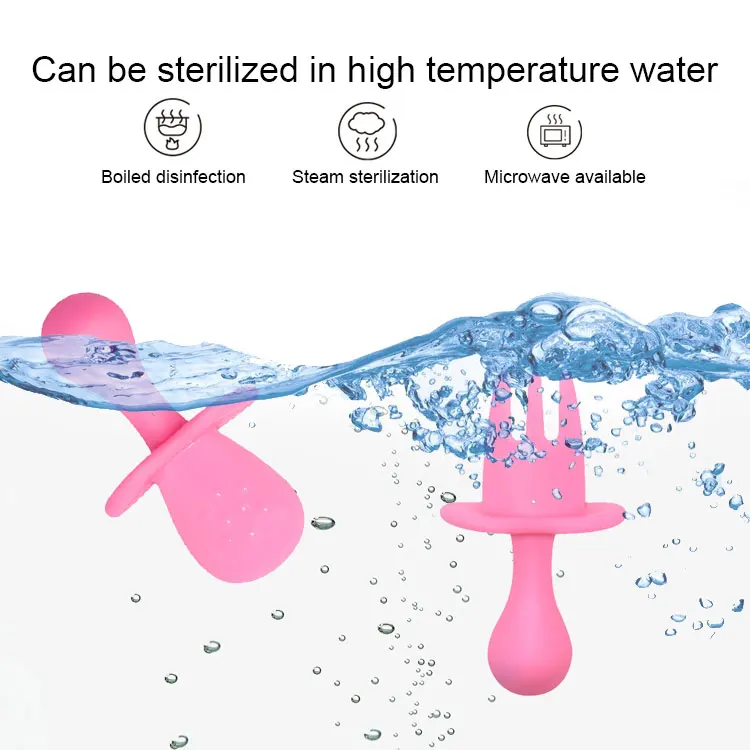 New BPA Free Toddler Utensils Feeding Set Soft Silicone Baby Spoon and Fork